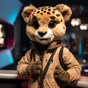 Tan Cheetah mascot costume...