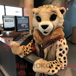 Tan Cheetah mascot costume...