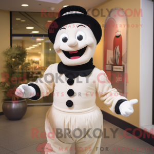 Cream Mime mascot costume...