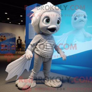 Silver Betta Fish mascot...