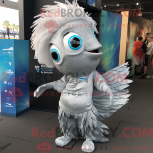 Sølv Betta Fish maskot...