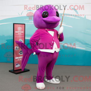 Magenta Narwhal maskot...