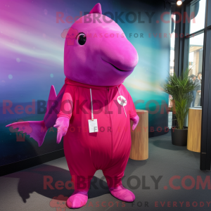 Magenta Narwhal mascot...