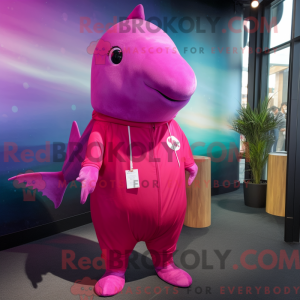 Magenta Narwhal maskot...