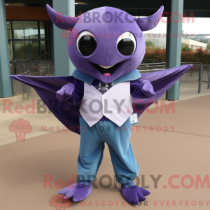Lila Manta Ray Maskottchen...