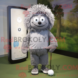 Gray Golf Ball mascot...