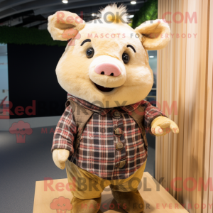Gold Sow mascot costume...