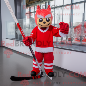 Red Ice Hockey Stick mascot...
