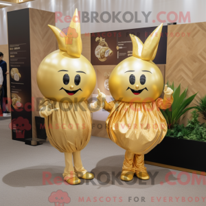 Gold Onion mascot costume...