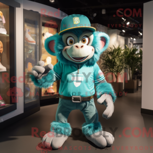 Teal Monkey Maskottchen...