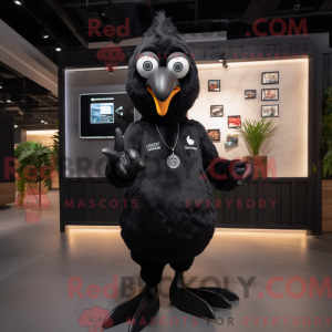 Sort kylling maskot kostume...