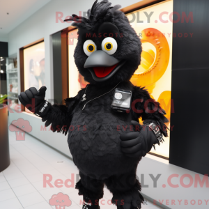 Sort kylling maskot kostume...