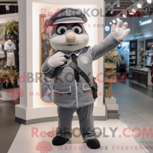 Gray Police Officer mascot...