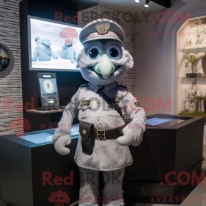 Gray Police Officer mascot...