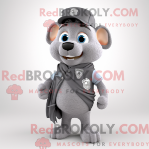 Gray Police Officer mascot...