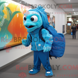 Cyan Betta Fish mascot...