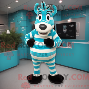 Postava maskota Teal Zebra...
