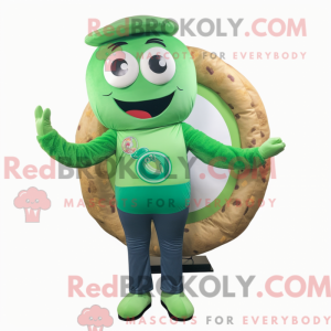 Green Bagels mascot costume...