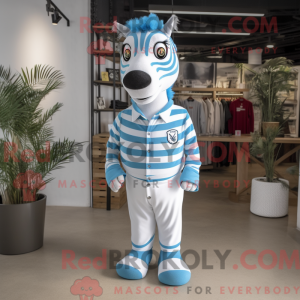 Sky Blue Zebra maskot...