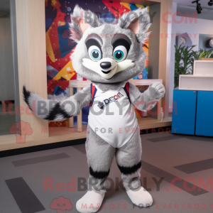 Sølv vaskebjørn maskot...