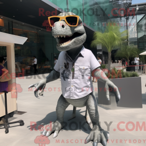 Gray T Rex mascot costume...