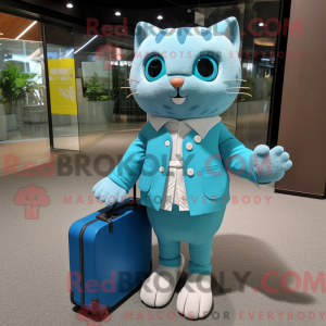 Maskotka Cyan Cat jest...