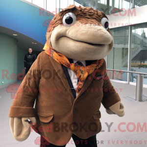 Brown Salmon mascot costume...