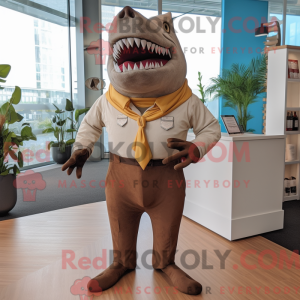 Brown Megalodon mascot...