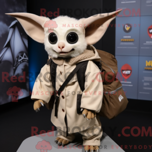 Beige Bat mascot costume...