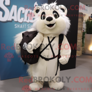 Beige Skunk mascot costume...