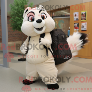 Beige Skunk mascot costume...