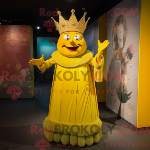 Gul konge maskot kostume...