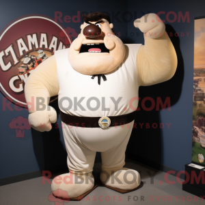 Cream Strongman maskot...