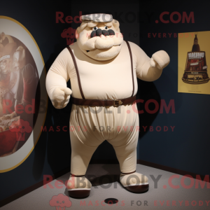 Cream Strongman mascot...