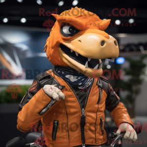 Orange Utahraptor mascot...