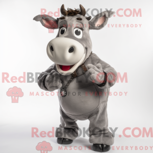 Gray Jersey Cow mascot...