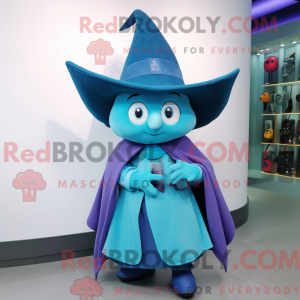 Cyan Witch S Hat mascot...