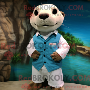 White Otter mascot costume...
