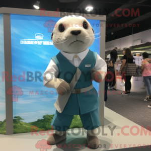 White Otter maskot kostume...