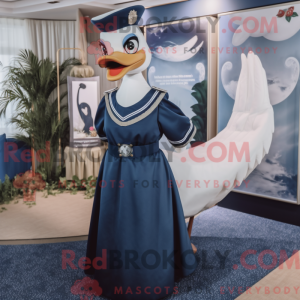 Navy Swan mascot costume...