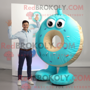 Cyan Donut Maskottchen...