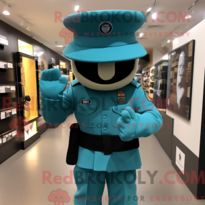 Teal Army Soldier mascot...