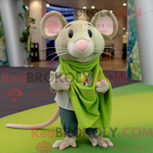Lime Green Rat mascot...