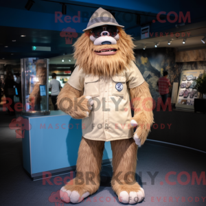 Beige Sasquatch mascot...