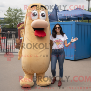 Beige Hot Dogs maskot...