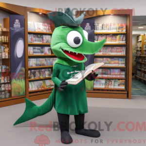 Skovgrøn sværdfisk maskot...