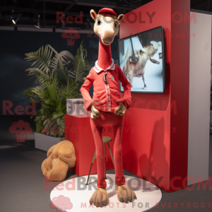 Rote Giraffe Maskottchen...