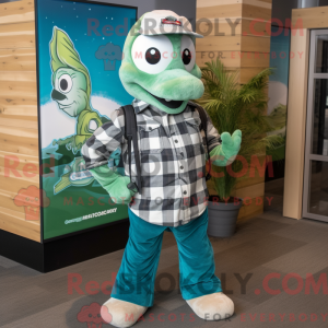 Grøn delfin maskot kostume...