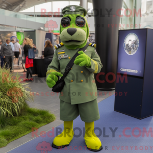 Lime Green Navy Seal mascot...