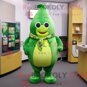 Green Pear mascot costume...